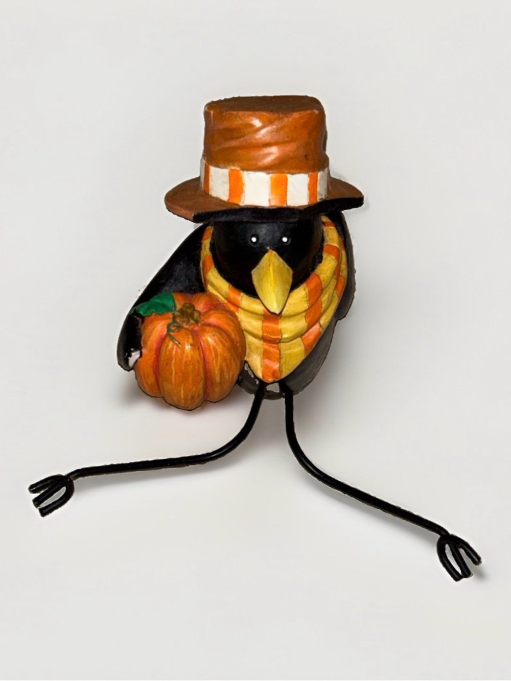 Papel Giftware Fall Crow Shelf Sitter Pumpkin Harvest Decor 2005 READ
